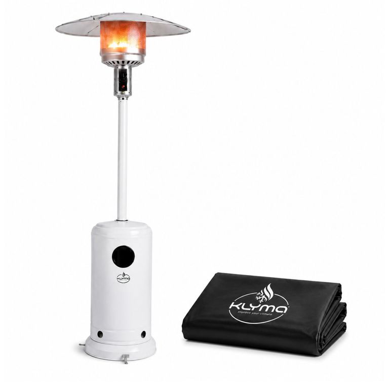 KLYMA Estufa a Gas Exterior SETAX White + Funda Para Patio Jardin Terraza