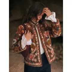 CASA PAMPA - Chaqueta terciopelo Siena caramelo