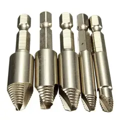 GENERICO - Set Brocas Extractor Tornillos Pernos Rotos Cabeza Rodada