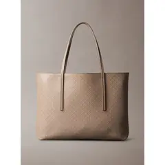 CALVIN KLEIN - Cartera Tote Pequeña con Estampado y Cartera Mini Beige