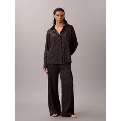 CALVIN KLEIN - Pantalón de Pijama de Satén con Estampado Gris