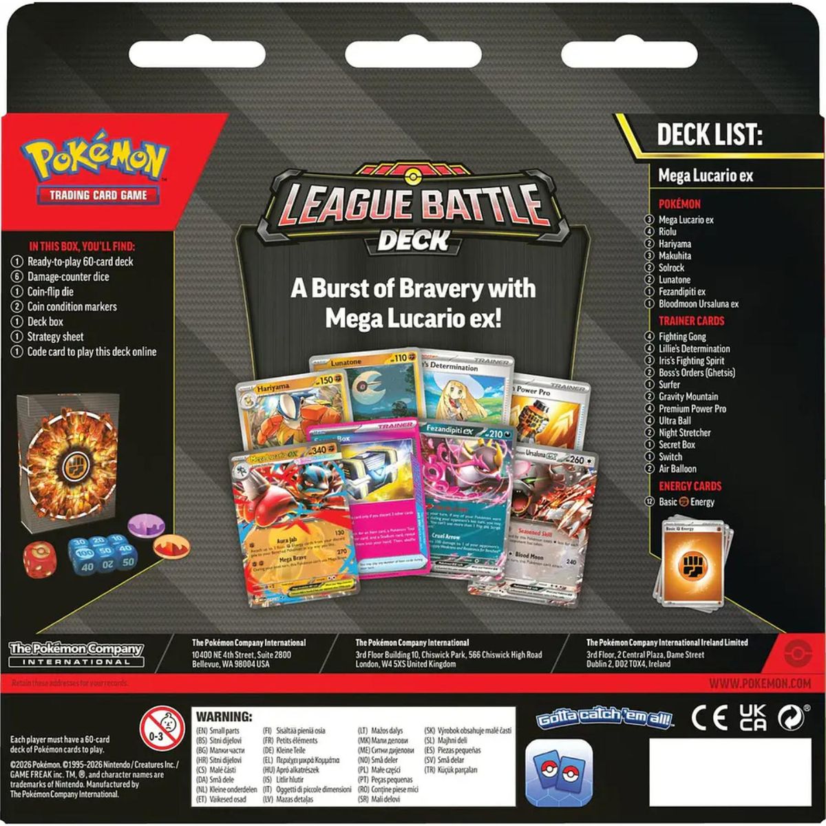 POKEMON - CARTAS POKEMON MAZO MEGA LUCARIO EX INGLES