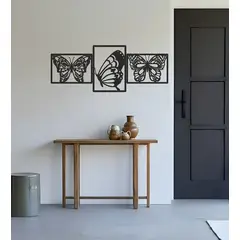 LOS REGALONES - Cuadro Decorativo Artesanal Mariposas en Madera Mdf