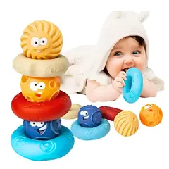 GENERICO - Juego Sensorial Set Jenga Apilable con donas y pelota