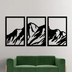 LOS REGALONES - Cuadro Decorativo Artesanal Montañas en Madera Mdf