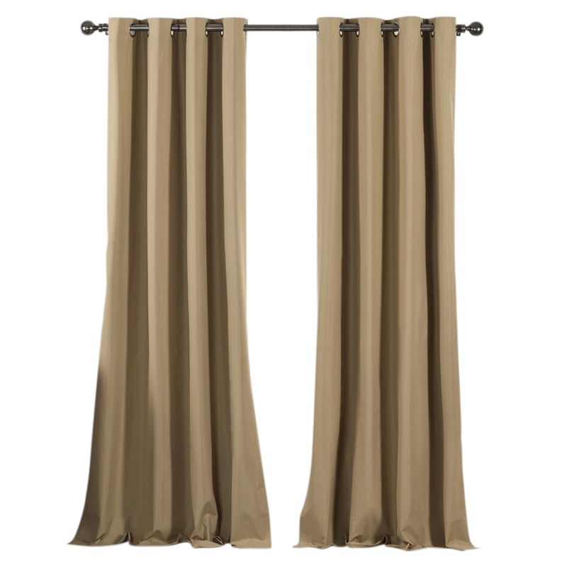 CLEMS CORTINAS - Pack 2 Cortina Blackout Argolla Dorada 140x225 CM