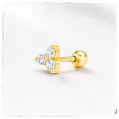 GENERICO - Piercing oro 18 k plata 925 triángulo helix
