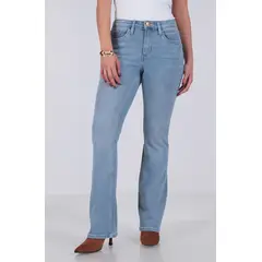 WADOS - JEANS MUJER RECTO TIRO MEDIO PRETINA BASICA 1 BOTON CON TAPETA EN BOLSILLO
