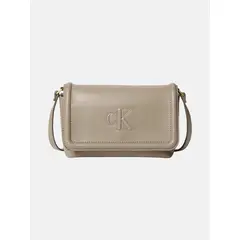 CALVIN KLEIN - Bandolera con Logo Soft Touch Beige