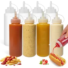 TSKY CHILE SHOPPING - 10PCS Botellas Exprimibles Dispensador 500ML para Salsa Botellas de Plástico para Condimentos,NO BPA
