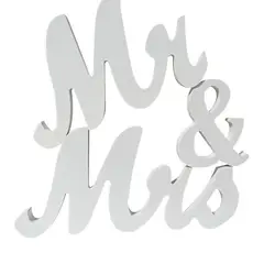 VATYERTY - Decoración de boda unicolor Mr Mrs blanco