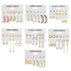 VATYERTY - 42 pares de pendientes de perlas de mariposa
