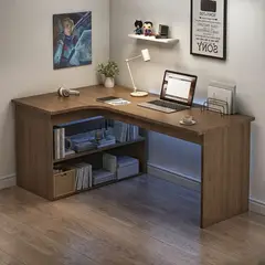 TATEE - Escritorio Oficina Forma L Esquina Izquierda marrón 100×70×74CM