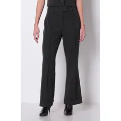 WADOS - PANTALON WIDE LEG TIRO ALTO PRETINA BASICA CON CINTURON