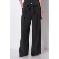 WADOS - PANTALON WIDE LEG TIRO ALTO PRETINA BASICA CON CINTURON