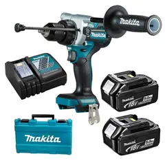 MAKITA - Taladro combinado BL 18V LXT 130 Nm + Batería 18v 5Ah DHP486RTE