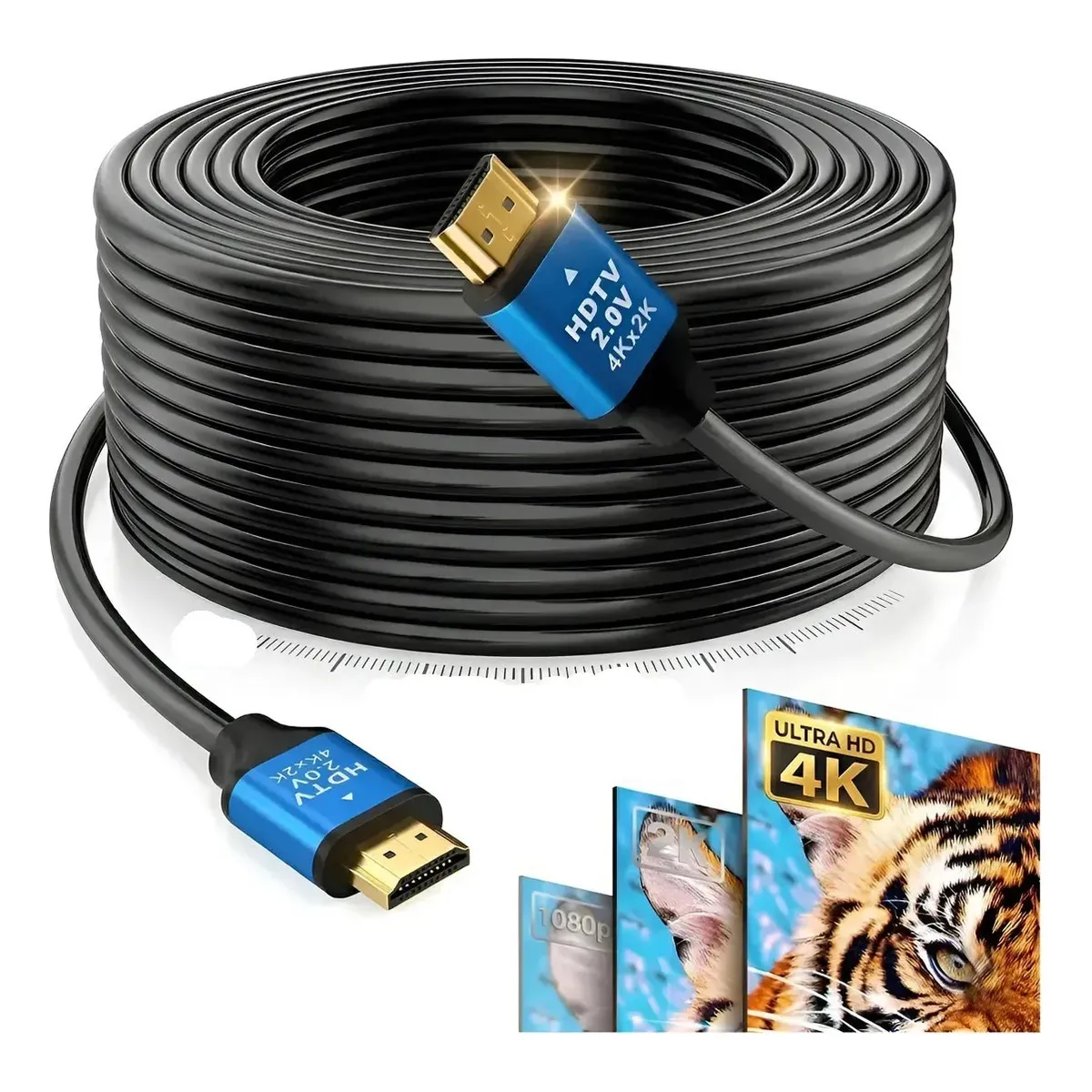 IRM - Cable HDMI 15 Metros 4K 60Hz Ultra HD Blindado Reforzado Smart TV Consolas Proyector FIGO STORE