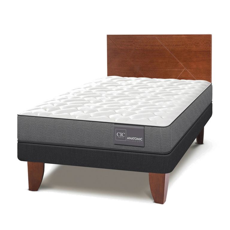 CIC Cama Europea Anatomic 1.5 Plazas Respaldo New Vill
