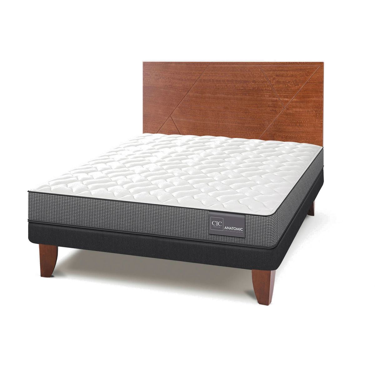 CIC - Cama Europea Anatomic 2 Plazas Base Normal Respaldo New Vill   Cic