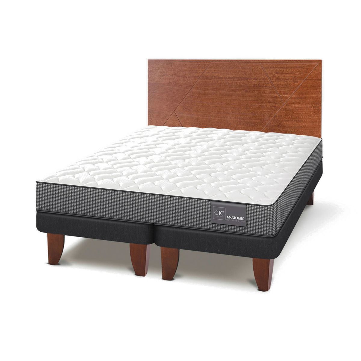 CIC - Cama Europea Anatomic 2 Plazas Base Dividida Respaldo New Vill Cic