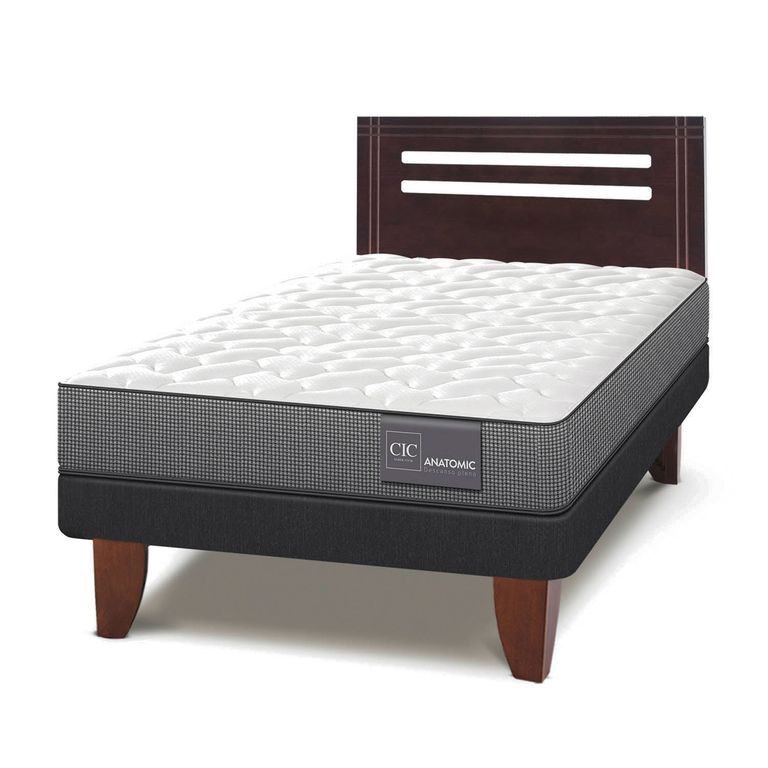 CIC Cama Europea Anatomic 1.5 Plazas + Respaldo New Munich