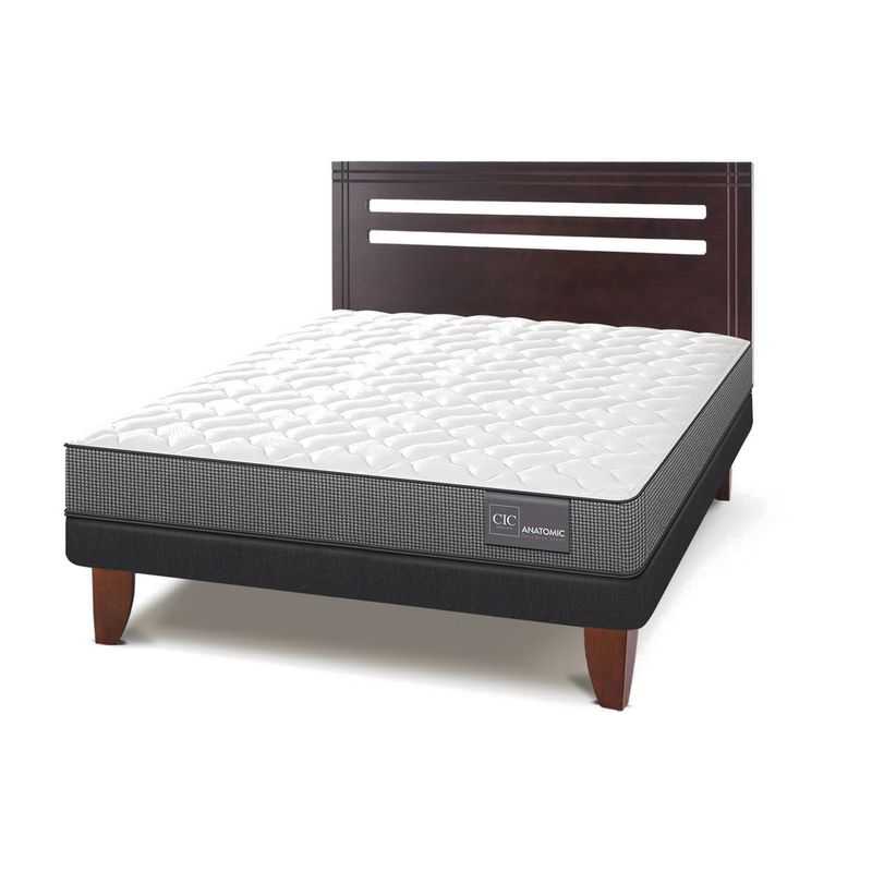 CIC - Cama Europea Anatomic 2 Plazas Base Normal + Respaldo New Munich Cic