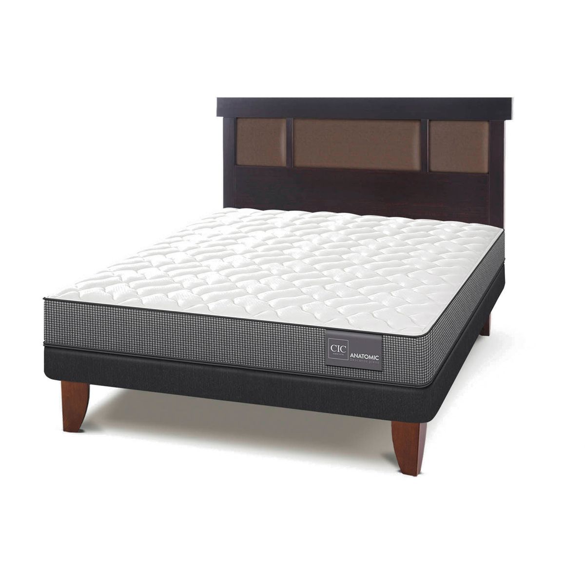 CIC - Cama Europea Anatomic 2 Plazas Base Normal Respaldo New Dub   Cic