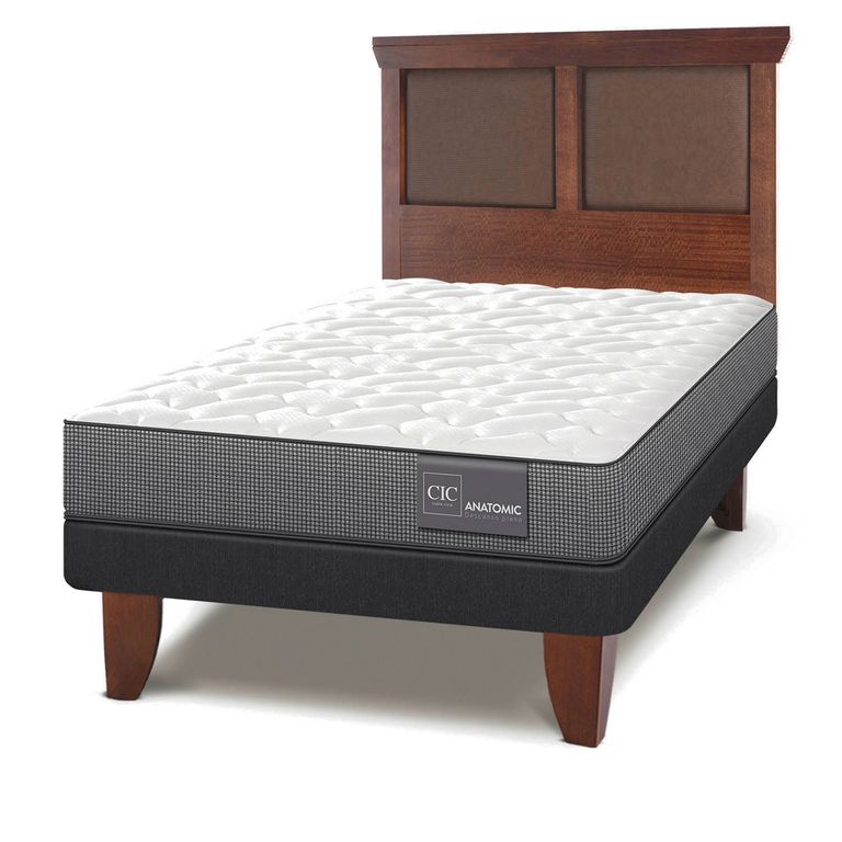 CIC Cama Europea Anatomic 1.5 Plaza + Respaldo New Torino