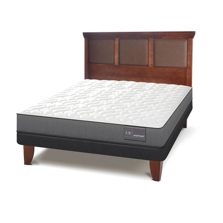 CIC Cama Europea Anatomic 2 Plazas Base Normal Respaldo New Torino