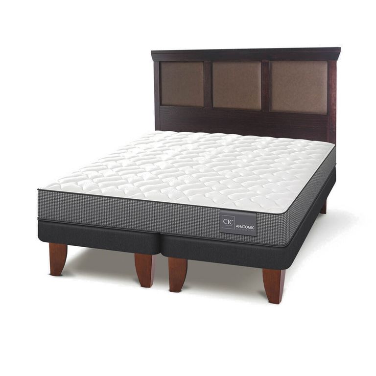 CIC Cama Europea Anatomic 2 Plazas Base Dividida Respaldo New Tor