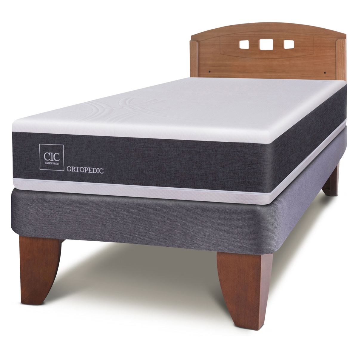CIC - Cama Europea New Ortopedic 1.5 Plazas + Respaldo New Gales Cic