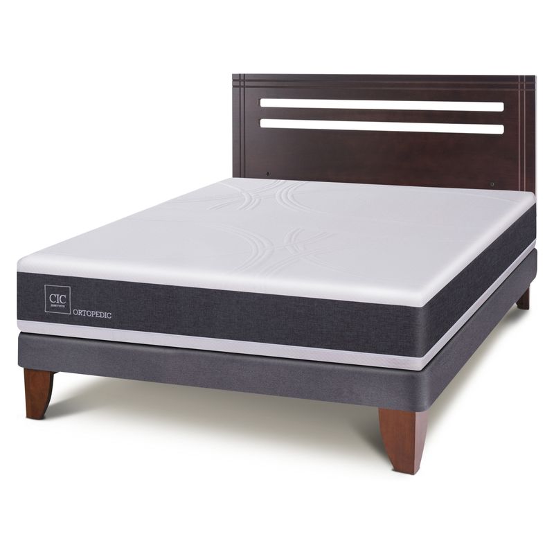 CIC - Cama Europea Ortopedic 2 Plazas Base Normal Respaldo Munich Cic