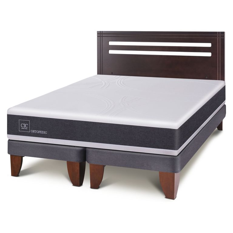 CIC Cama Europea Ortopedic 2 Plazas Base Dividida + Respaldo Munichich