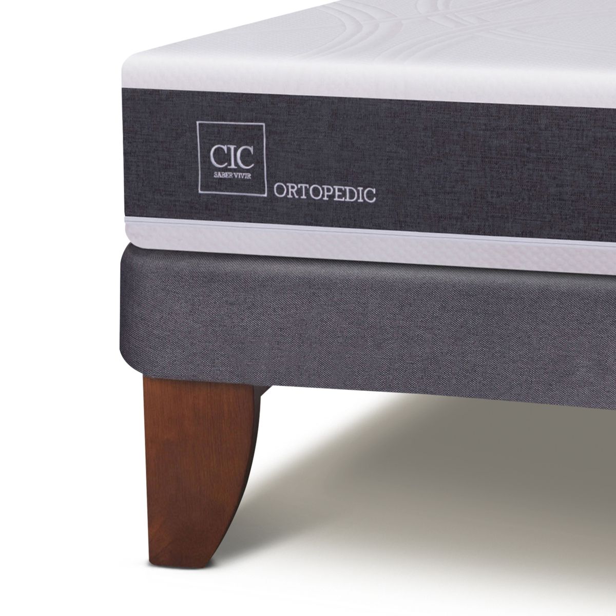 CIC - Cama Europea Ortopedic 2 Plazas Base Normal + Respaldo Dublin Cic