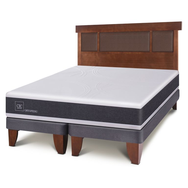 Cama Europea Ortopedic 2 Plazas x 2.00mt Base Dividida + Respaldo