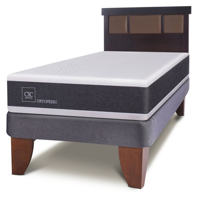 CIC - Cama Europea Ortopedic 1,5 Plaza + Respaldo Dublin   Cic