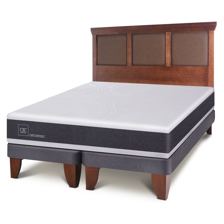 Cama Europea Ortopedic King x 2.00mt Base Dividida + Respaldo