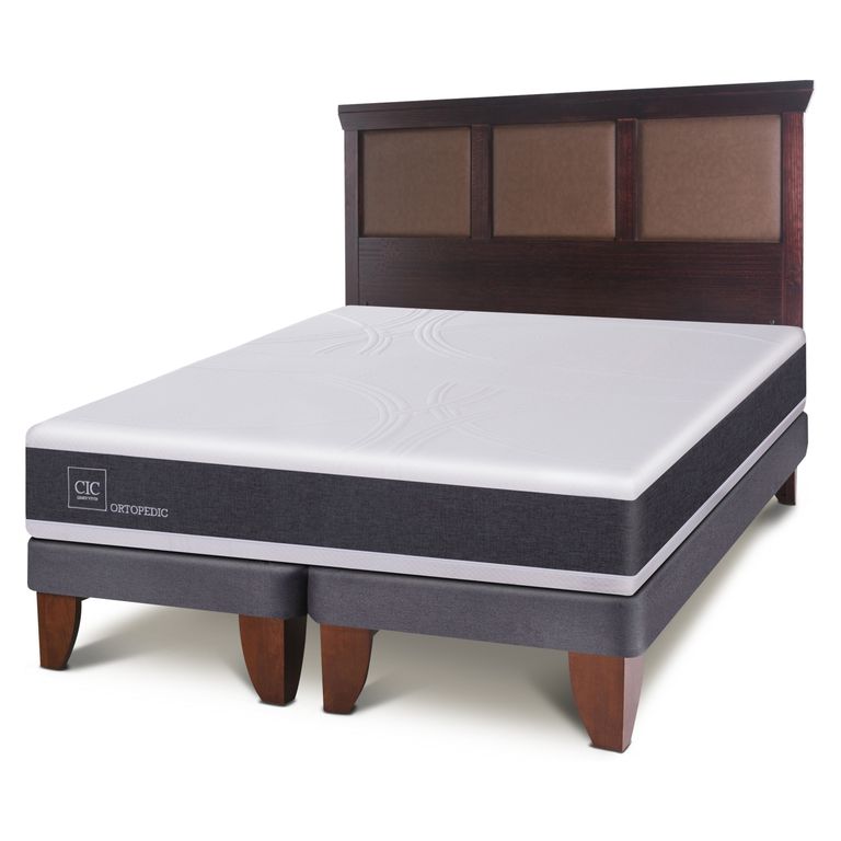 CIC Cama Europea Ortopedic 2 Plazas Base Dividida + Respaldo Torino