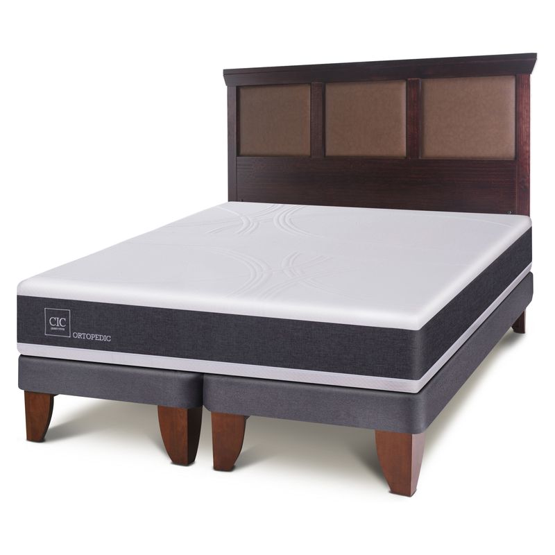 CIC - Cama Europea Ortopedic 2 Plazas Base Dividida + Respaldo Torino Cic
