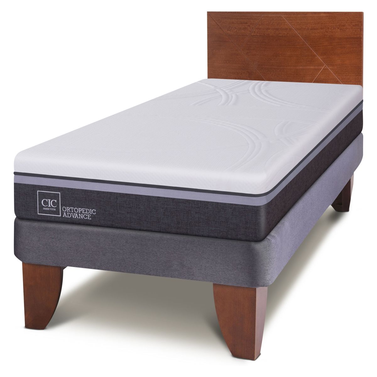 CIC - Cama Europea Ortopedic Advan 1.5 Plaza Respaldo New Vill Cic