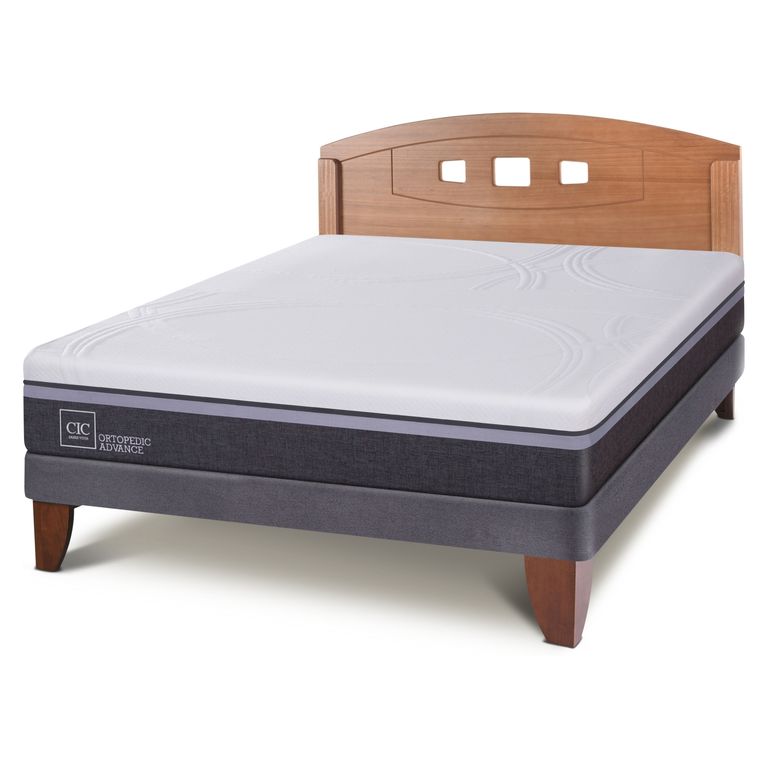 CIC Cama Europea Ortopedic Advance 2 Plazas Base Normal + Respaldo New Gales