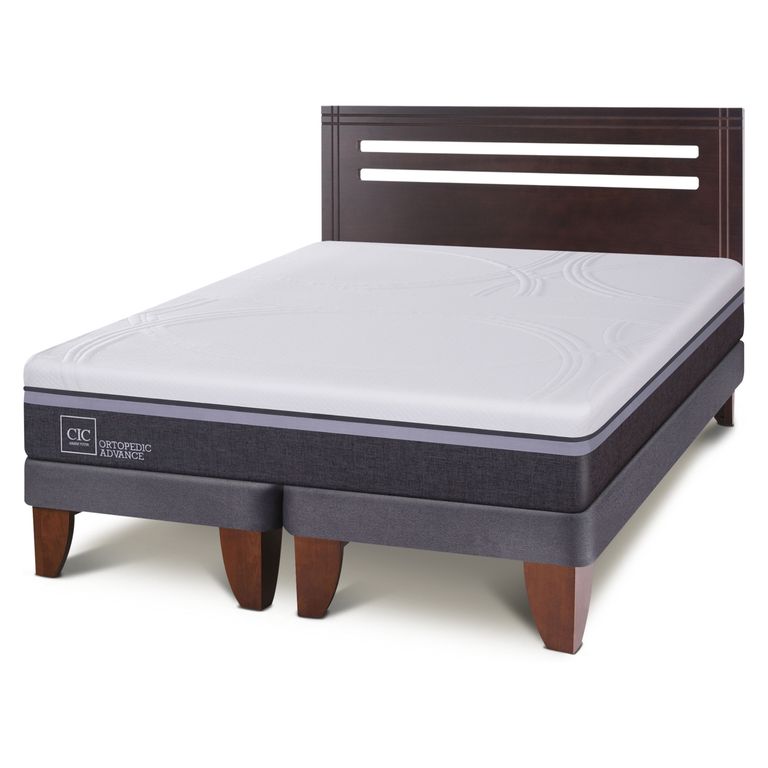 CIC Cama Europea Ortopedic Advance 2 Plazas Base Dividida + Respaldo New Munich