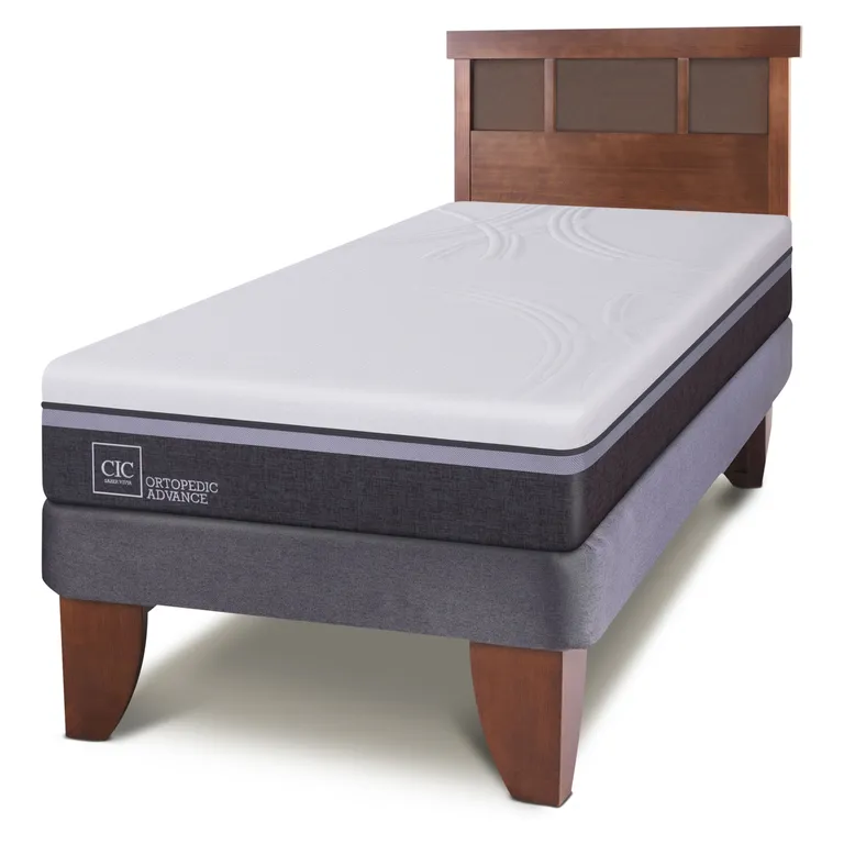 CIC Cama Europea Ortopedic Advance 1.5 Plaza + Respaldo New Dublin