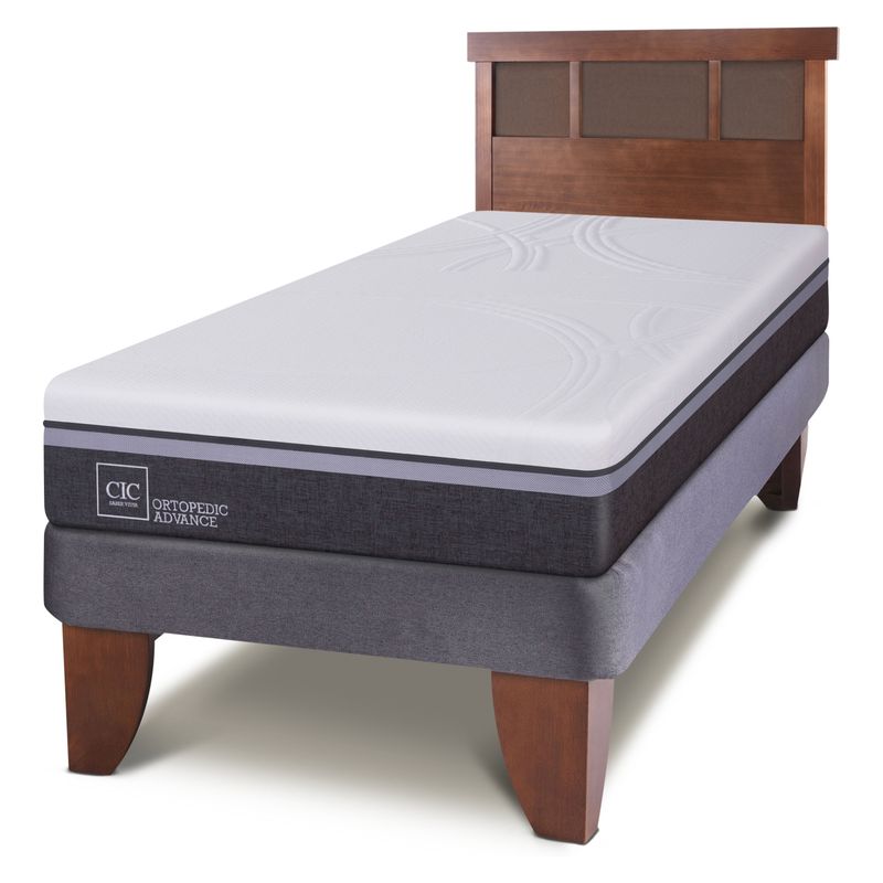 CIC - Cama Europea Ortopedic Advance 1.5 Plaza + Respaldo New Dublin   Cic