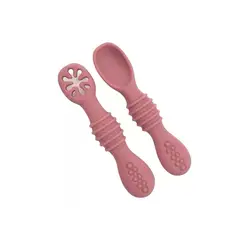 PUMUCKI - Set de Cucharas de Silicona para Bebés Rosado