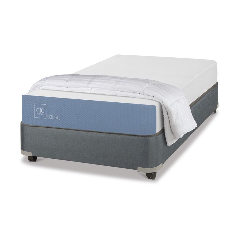 CIC - Box Spring Excellence 1 Plaza + Plumón Cic