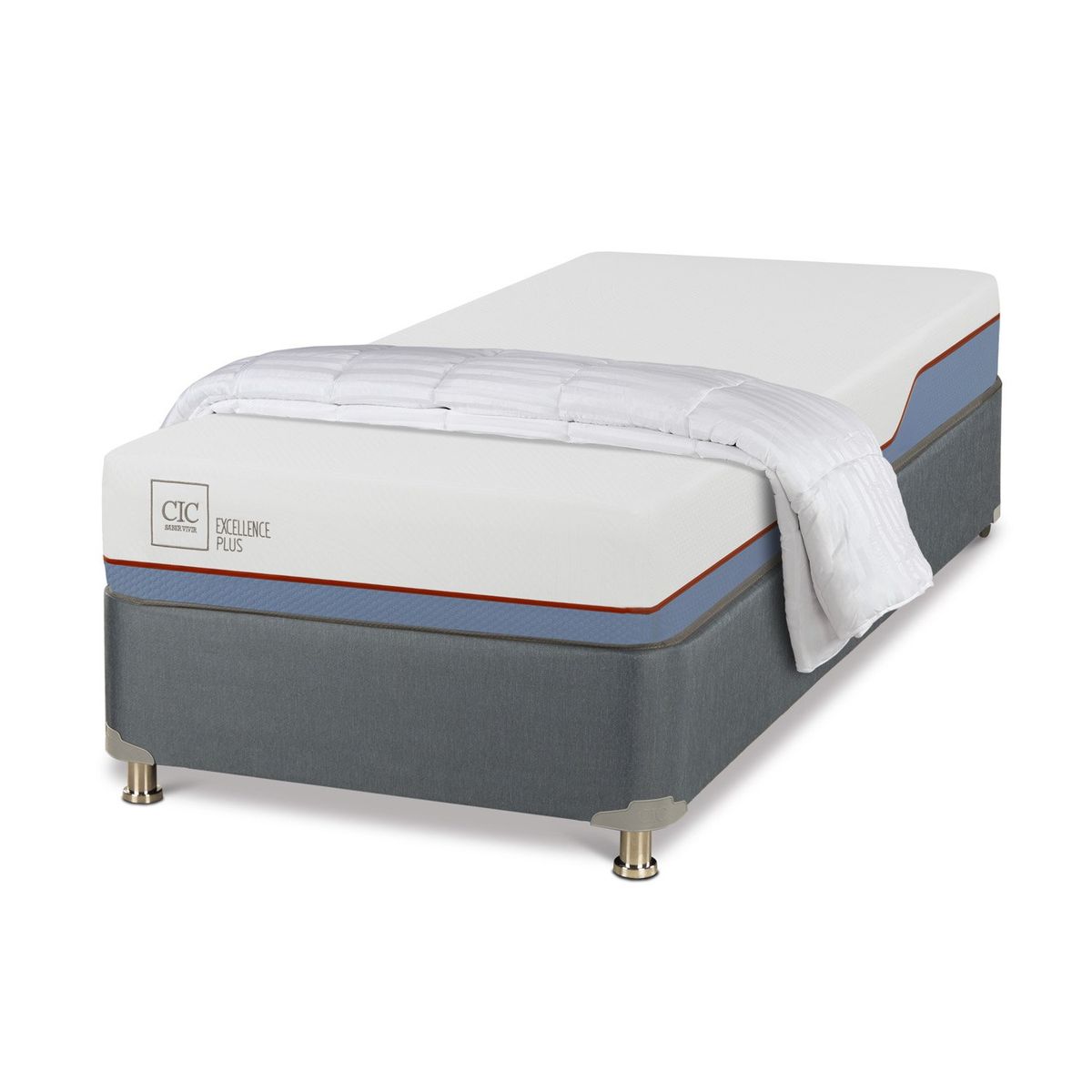 CIC - Box Spring ExCama EuropeallenCama Europea Plus 1 Plazas + Plumón Cic