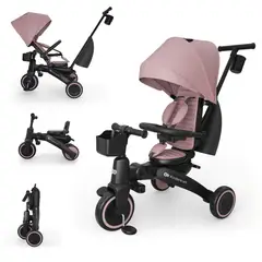 KINDERKRAFT - Triciclo Multifuncional JAZZ3 6 en 1 Rosa