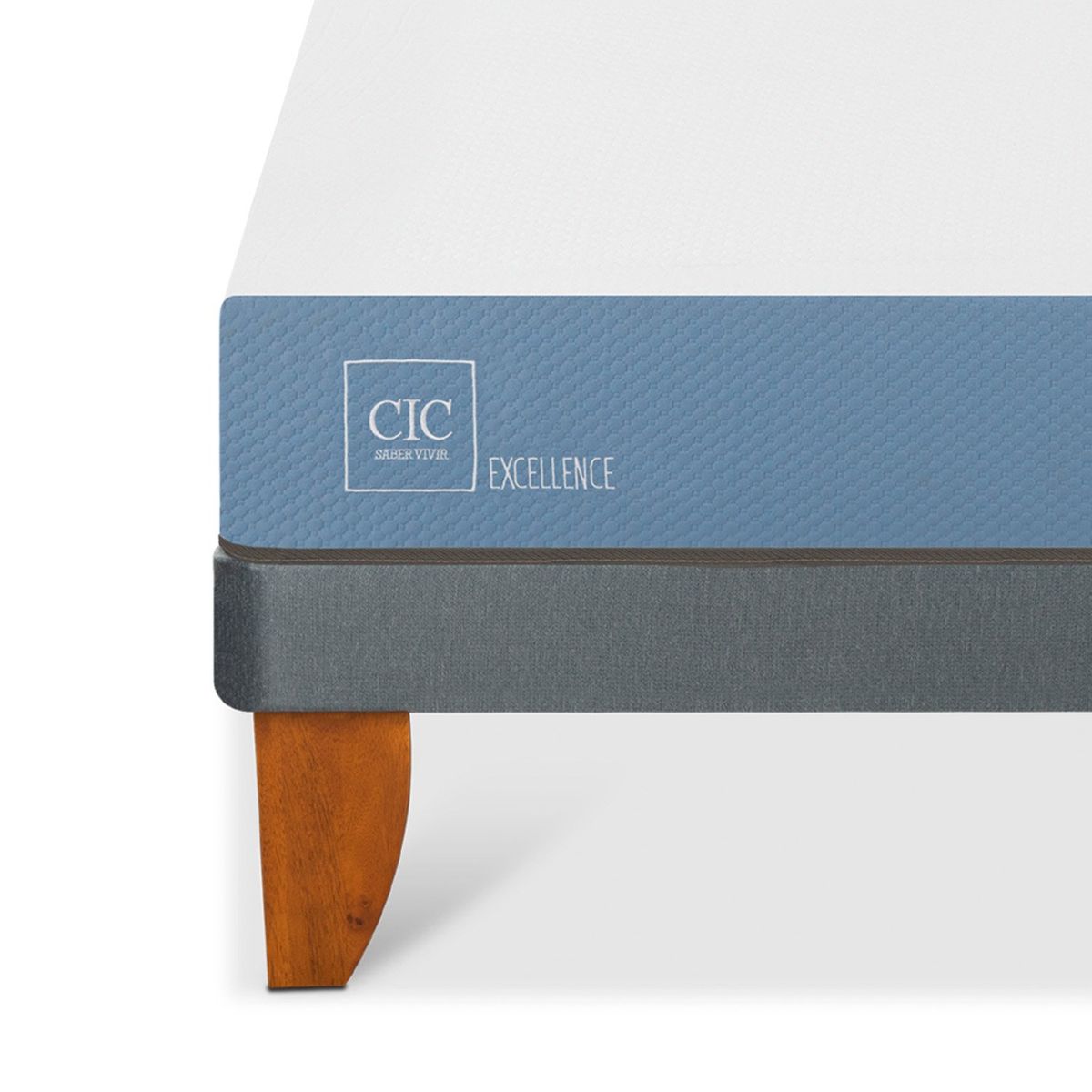 CIC - Cama Europea Excellence Full x 1.90 mt Base Normal + 2 Almohadas CIC