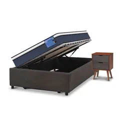 CIC - Cama Spacama Europea Box Excama Europeal Plus 1.5 Plumón Nig + Velador